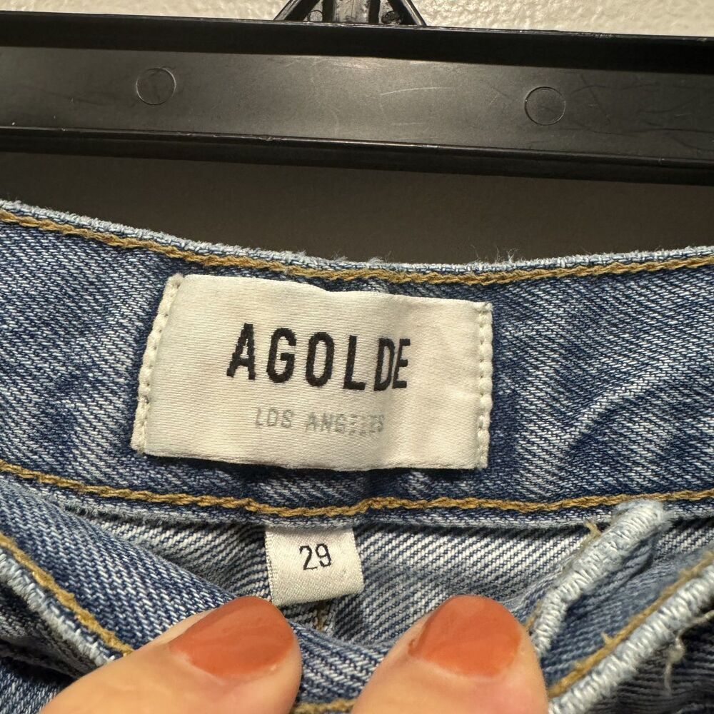 Agolde Jeans 90s Crop Straight Leg Light Wash Blue Denim A173-1141 Womens sz 29 - Picture 6 of 10